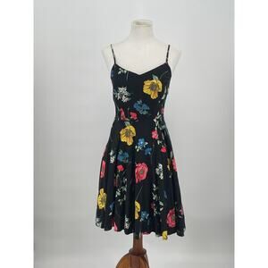 Old Navy Black Floral‎ Smocked Sundress Soft Size S Y2K Whimsigoth